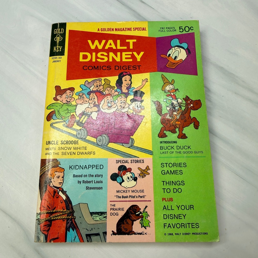 Vintage 1969 Walt Disney Comics Digest No 7 Gold Key Uncle Scrooge Mickey Mouse